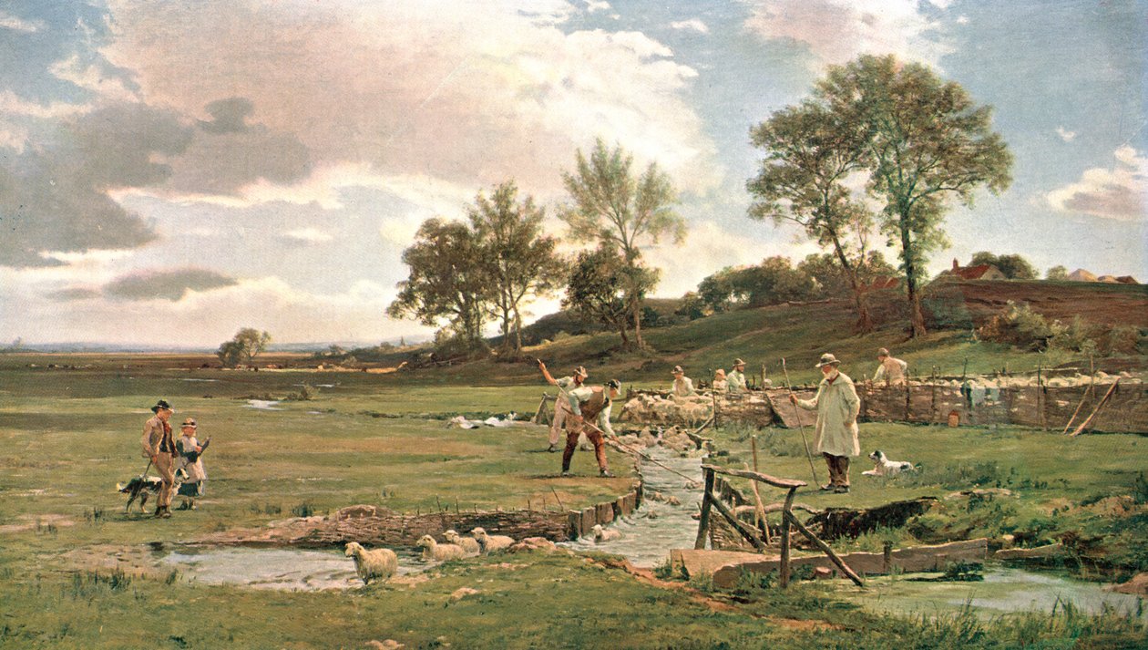 Sussex'te Koyun Yıkama, c1889, c1902. by Unbekannt
