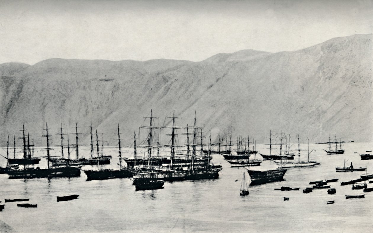 Iquique'de Nitrat Yüklerini Bekleyen Gemi, 1911 by Unbekannt