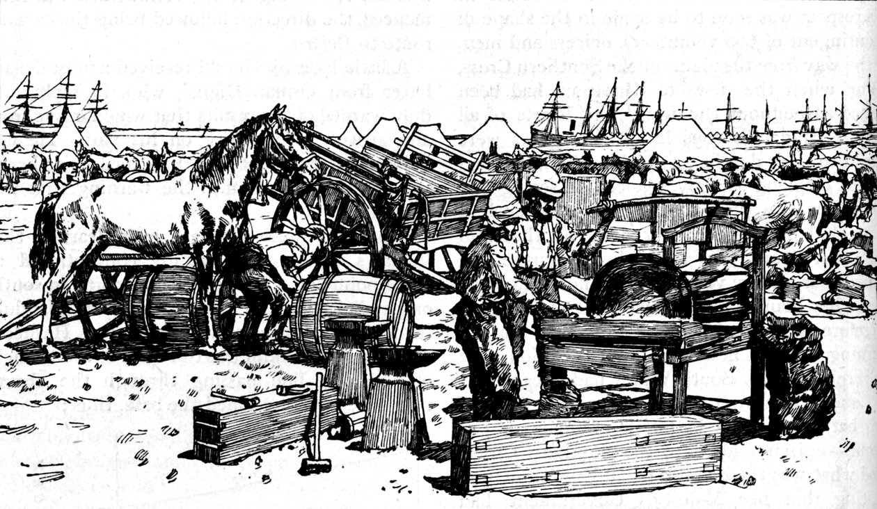 Suakim, c1885, 1902 de Yeni Güney Galler Topçu Shoing Forge by Unbekannt