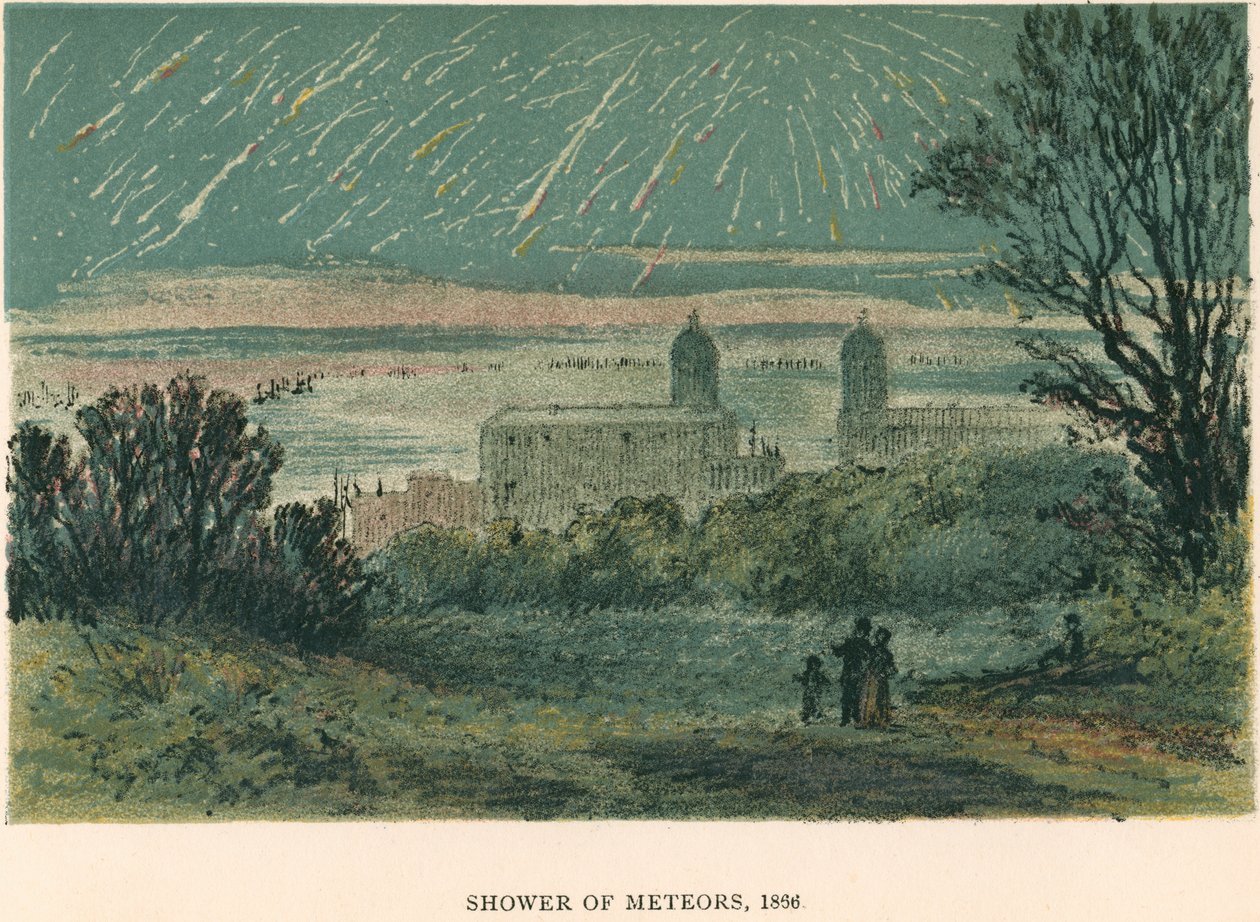 Leonidlerin Greenwich üzerinde gözlemlediği meteor yağmuru, Londra, 1866 1884 by Unbekannt