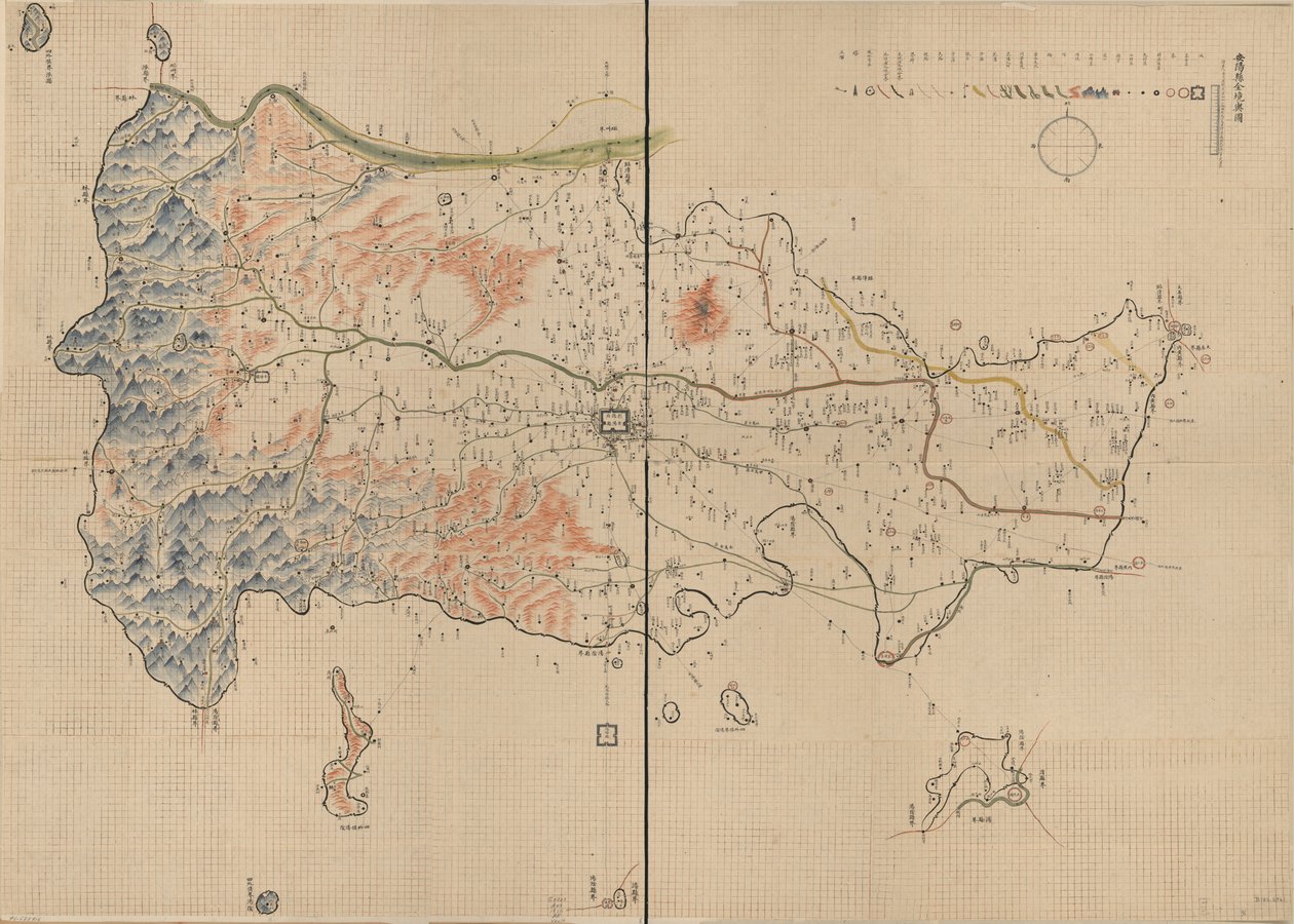 Henan Eyaleti, Anyang İlçesindeki dağları, nehirleri, kasabaları, köyleri, pazarları, tapınakları ve yolları gösterir. Rölyef resimli olarak gösterilmiştir. Raster görüntü olarak Kongre Kütüphanesi Web sitesinde de mevcuttur. Önceki çağrı numarası: G7823.A by Unbekannt