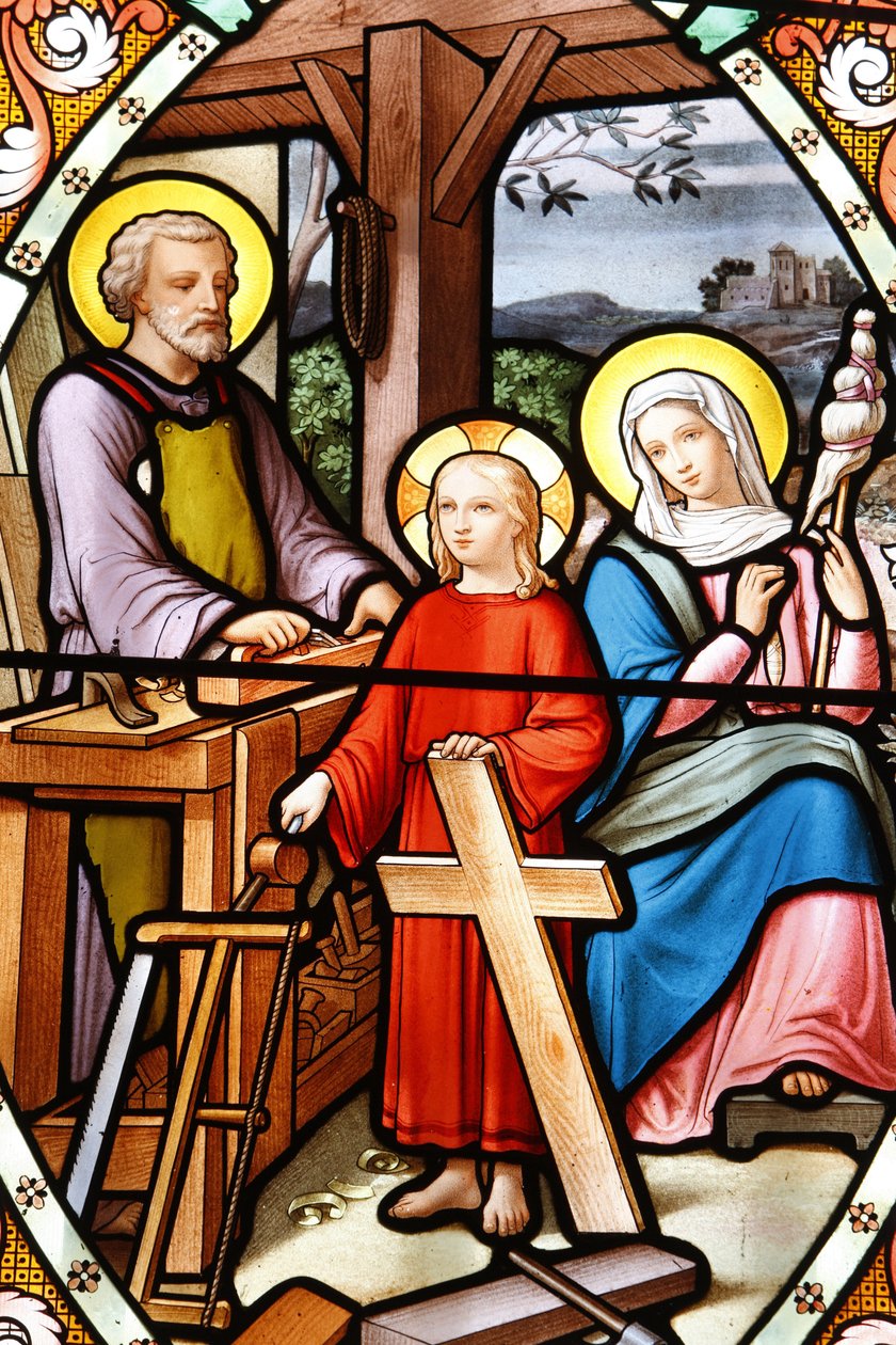 La Salette Meryem Ana Tapınağı Vitray pencere İsa babasının atölyesinde, La Salette, Fransa by Unbekannt