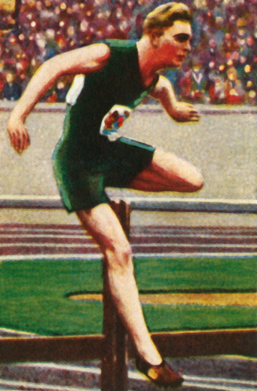 Güney Afrikalı Sid Atkinson, 110m engelli galibi, 1928. by Unbekannt