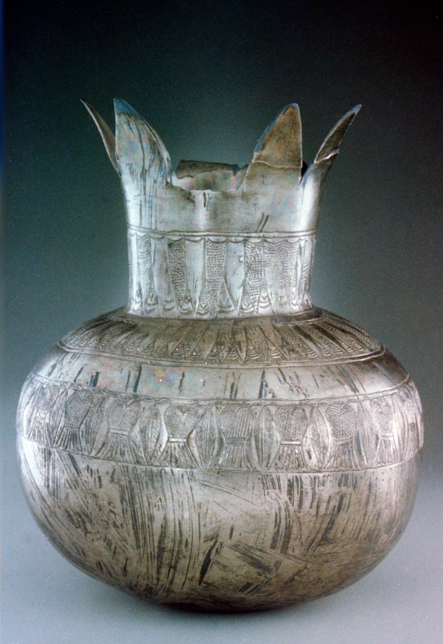 Tutankhamun mezarından gümüş nar vazo, MÖ 14. yüzyıl by Unbekannt