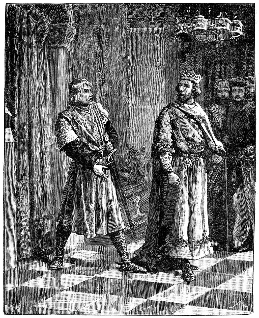 Simon de Montfort, Henry III, 1257, c1880 ile tartışıyor by Unbekannt