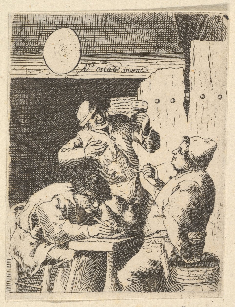 İki Sigara İçen Arasında Duran Şarkıcı, 1610-85. by Unbekannt