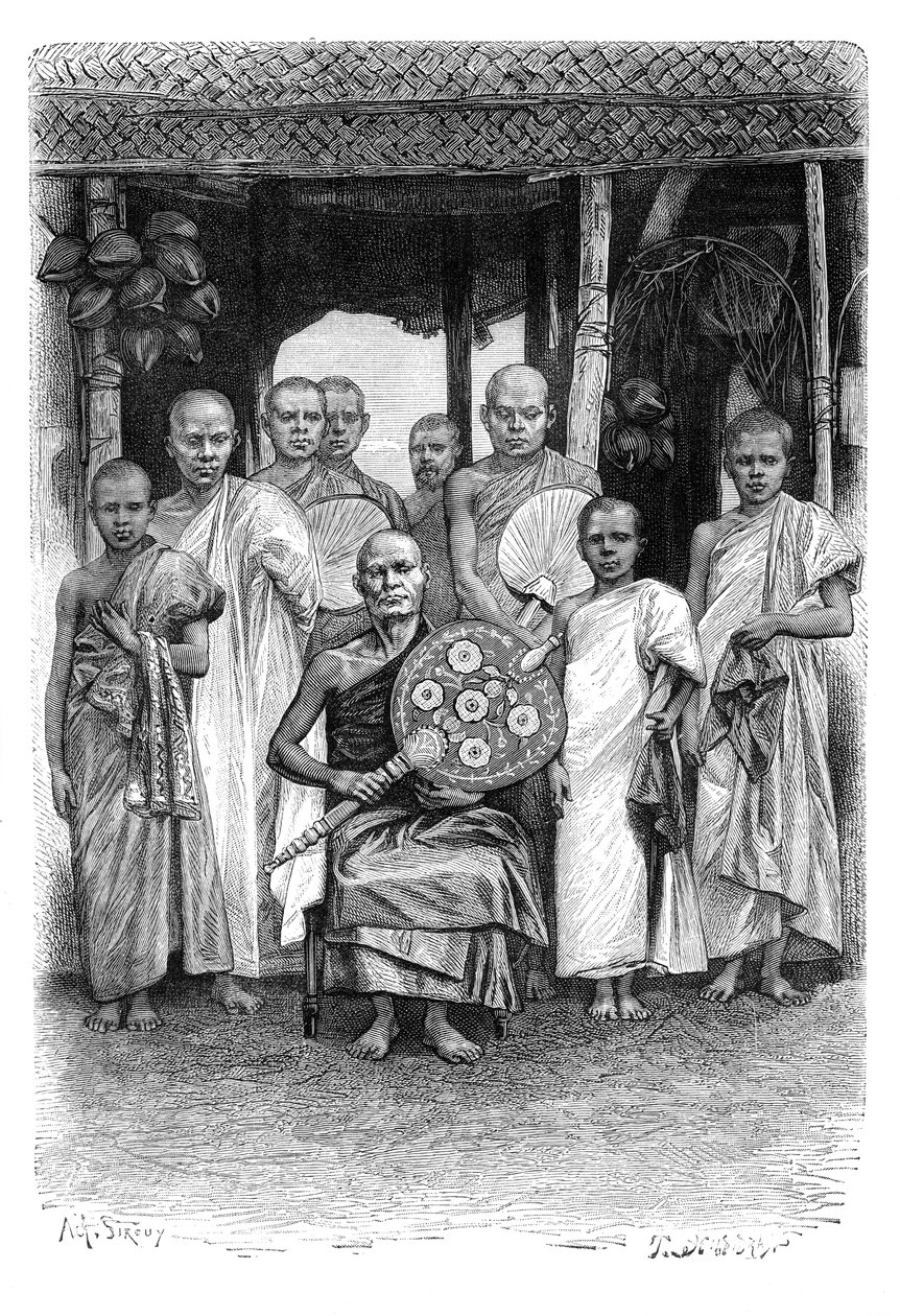 Singhalese Budist Rahipler, Sri Lanka, 1895 by Unbekannt