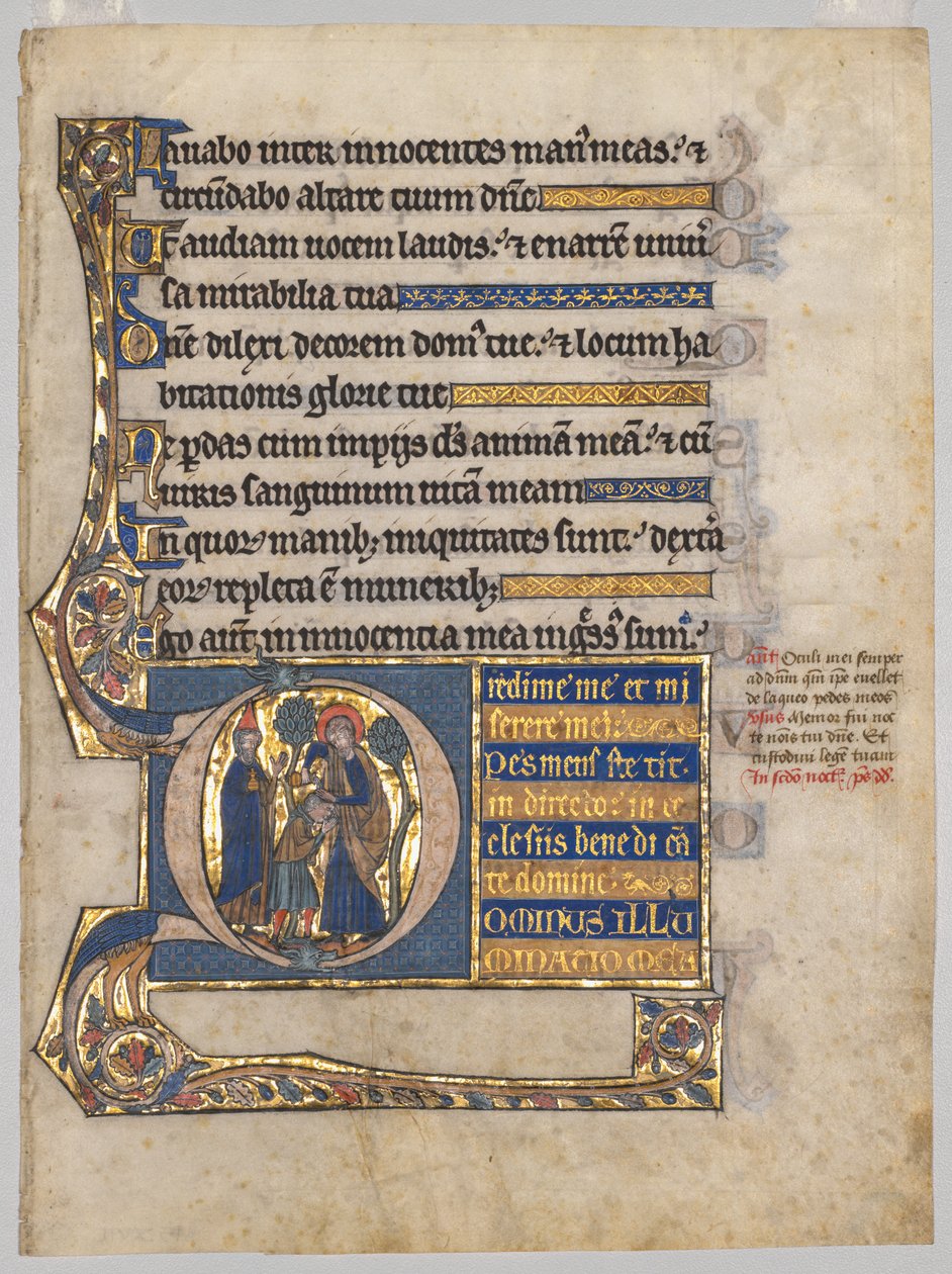 Bir Mezmurdan Kesilmiş Tek Yaprak: İlk D[ominus illuminatio mea] ile Samuel, c. 1270-1290. by Unbekannt