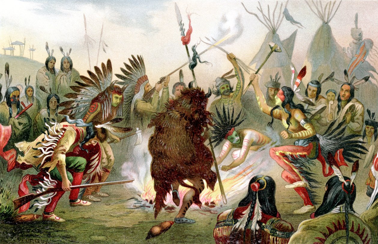 Sioux savaş dansı, 1888 by Unbekannt
