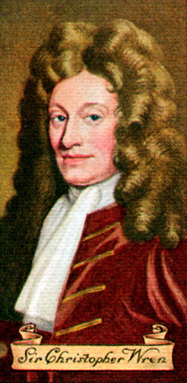 Sir Christopher Wren, bir dizi sigara kartından alındı, 1935 by Unbekannt