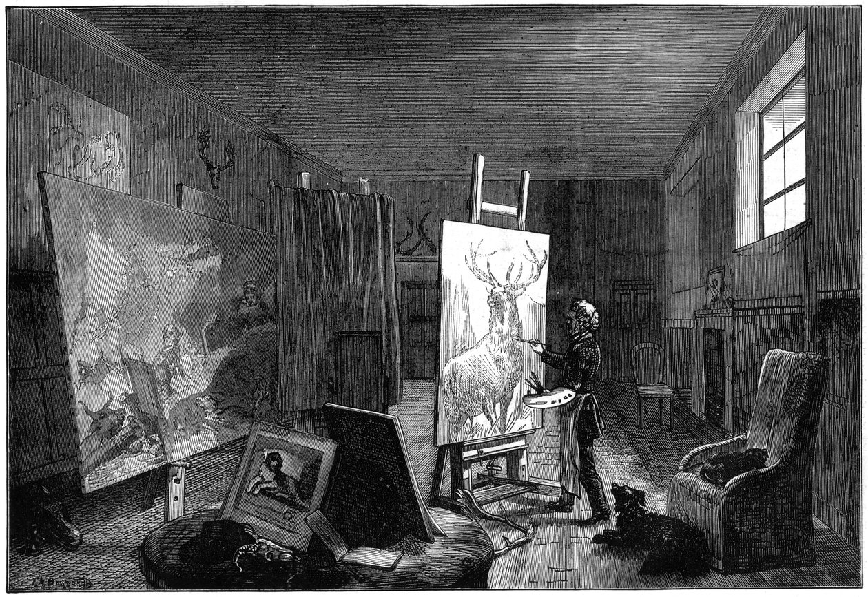Sir Edwin Landseers 1802-1973 stüdyo, Brighton, Doğu Sussex, 1874 by Unbekannt