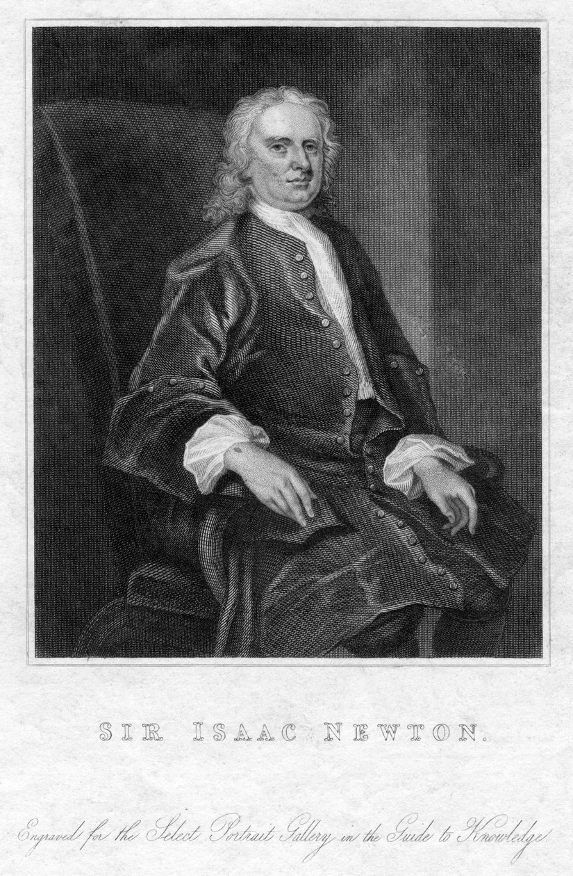 Sir Isaac Newton, İngiliz matematikçi, astronom ve fizikçi, 19. yüzyıl by Unbekannt