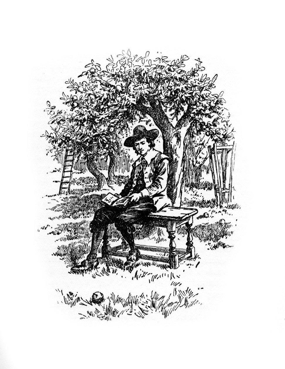 Sir Isaac Newton elma ağacının altında, 20. yüzyıl by Unbekannt