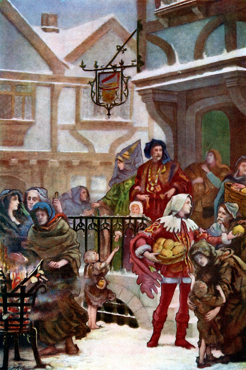 Sir Richard Whittington sadaka dağıtıyor, c1900 by Unbekannt