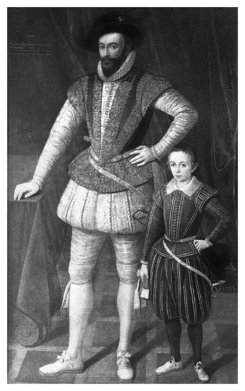 Sir Walter Raleigh ve oğlu, 1602, 1896 by Unbekannt