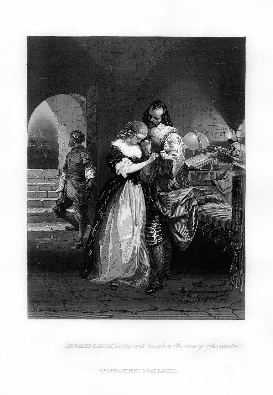 Sir Walter Raleigh, idam edildiği sabah karısını ayırıyor, 1618, 1872 by Unbekannt
