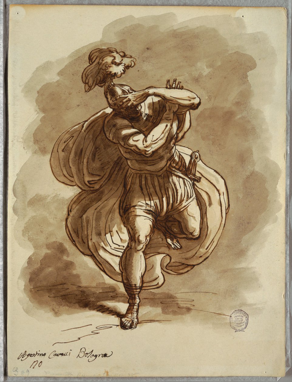 Sketchbook Folio, Kör Asker, St. Paul Dönüşümünden Detay, Agostino Carracci