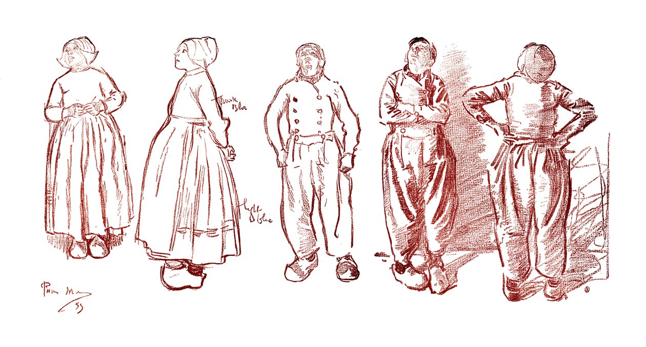 Volendam'daki Eskizler, Hollanda, 1900 by Unbekannt