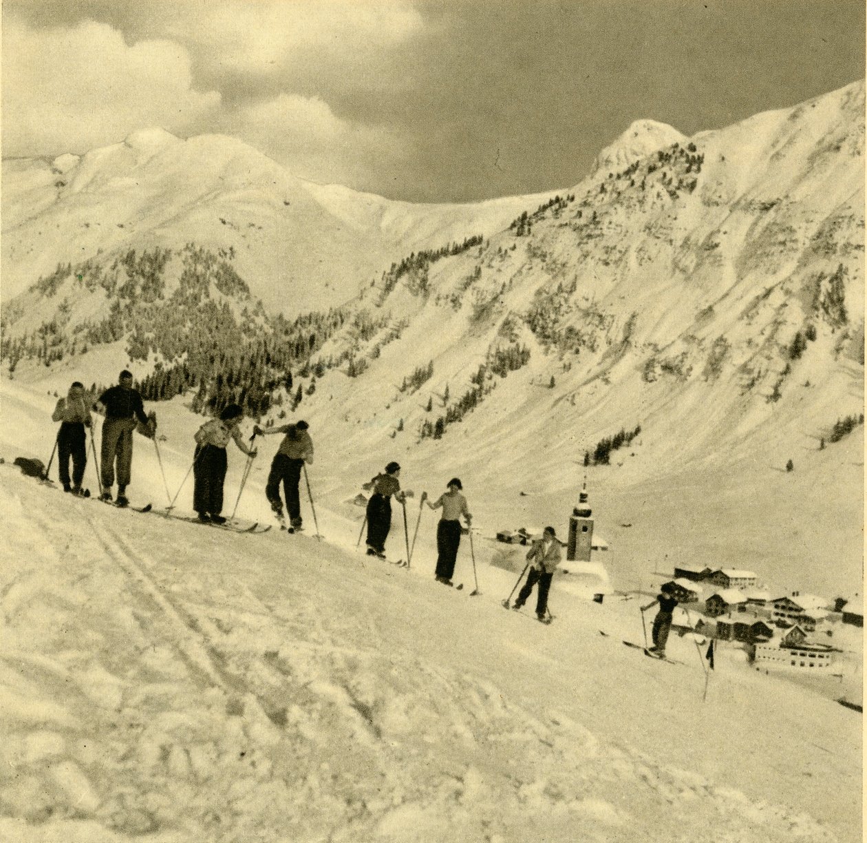 Kayak dersi, Arlberg, Avusturya, c1935. by Unbekannt