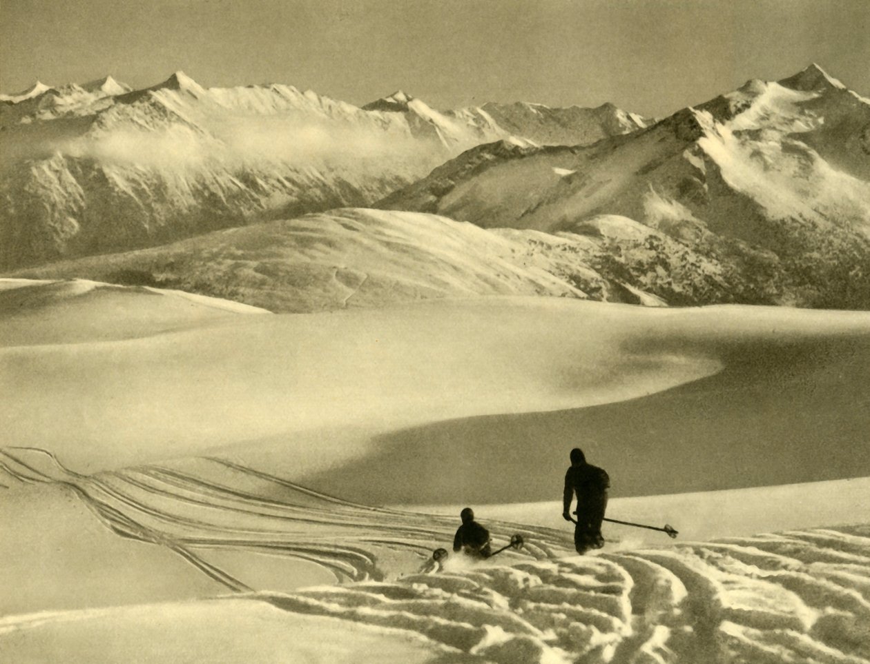 Gerlos platosunda kayak yapmak, Avusturya, c1935. by Unbekannt