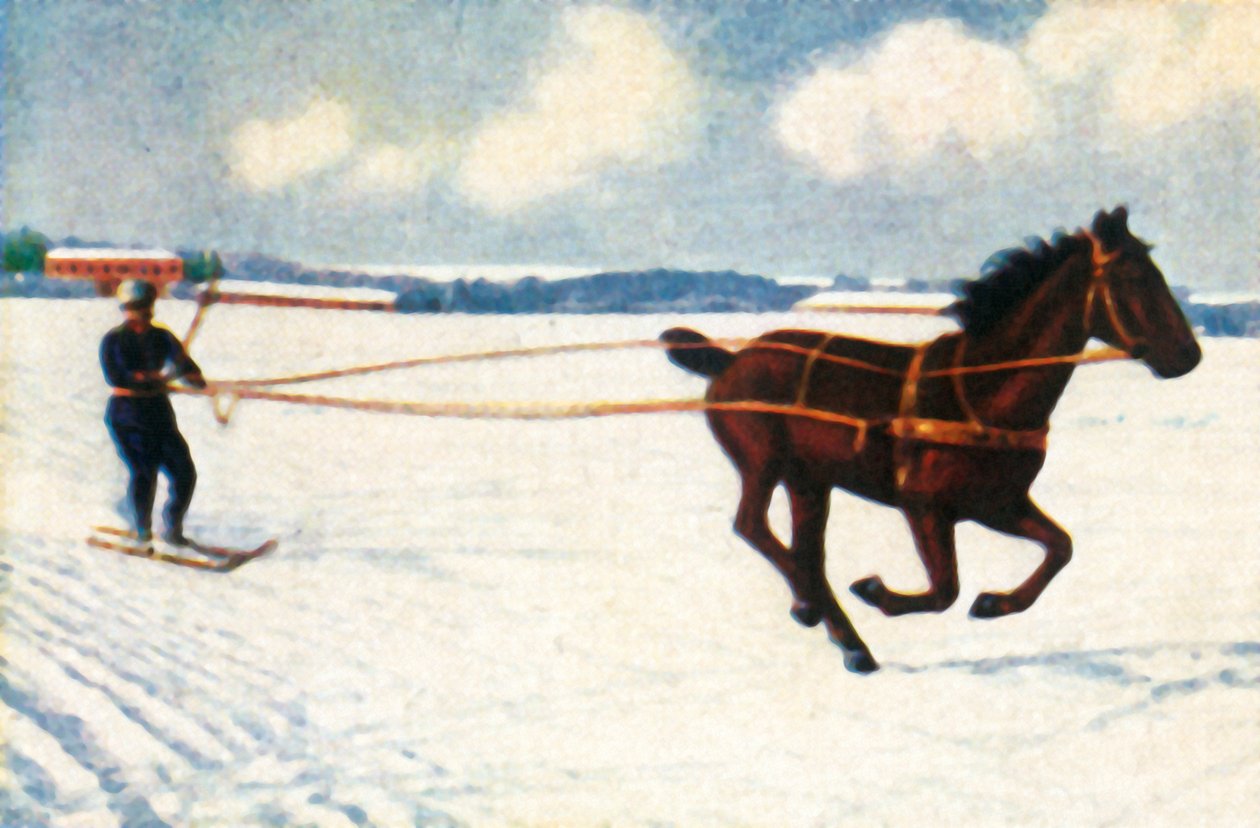 İsveç'te Skijöring, c1928. by Unbekannt