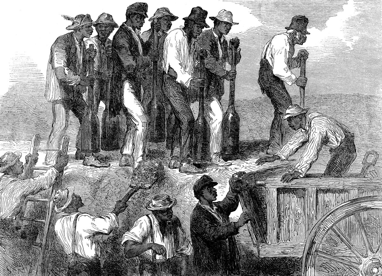 Savannah tahkimatlarını güçlendiren köle emeği, Georgia, Amerikan İç Savaşı, 1863 by Unbekannt