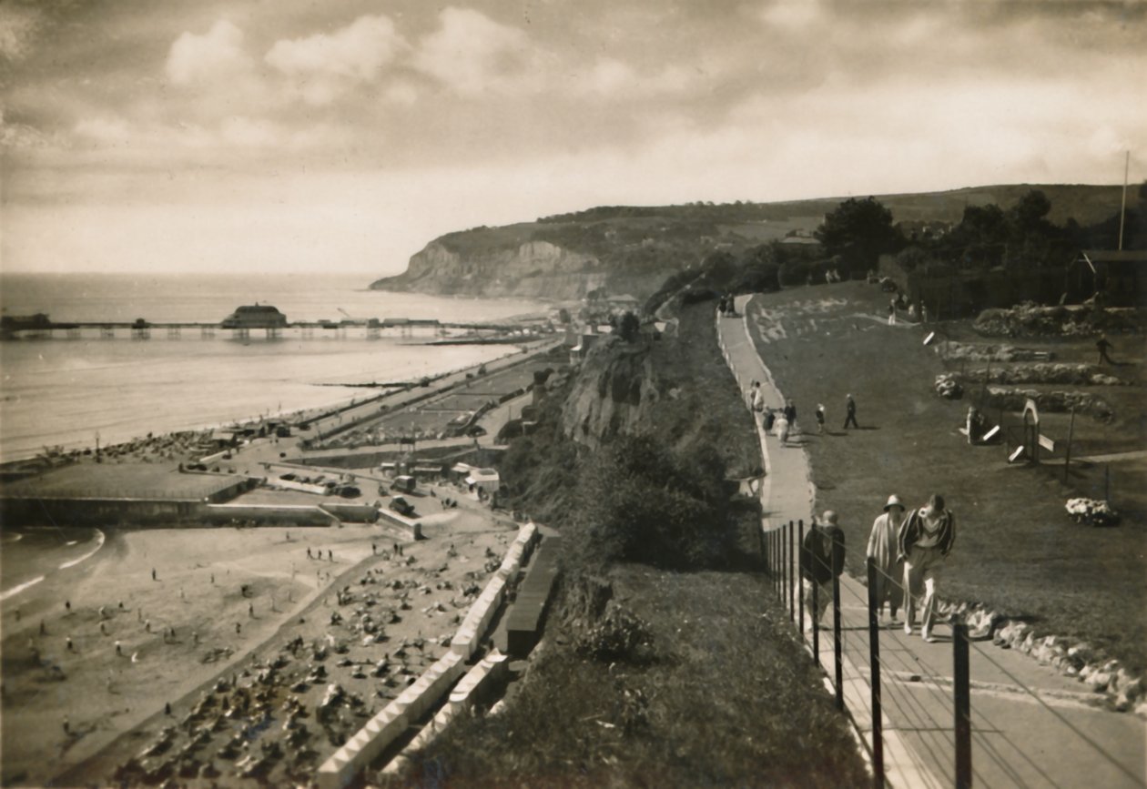 Küçük Hope Bay ve Shanklin İskelesi, I.W., Cliff Walk
