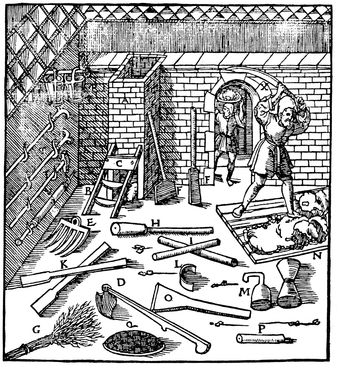 Altın, gümüş, bakır ve kurşun cevherlerinin eritilmesi, 1556 by Unbekannt