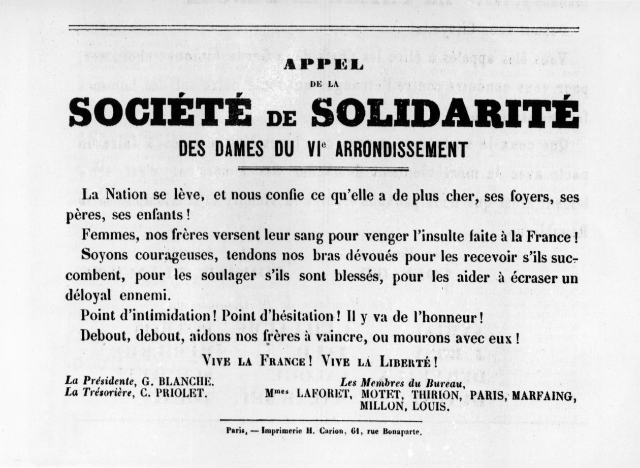 Societe de Solidarite, Paris Komünü
