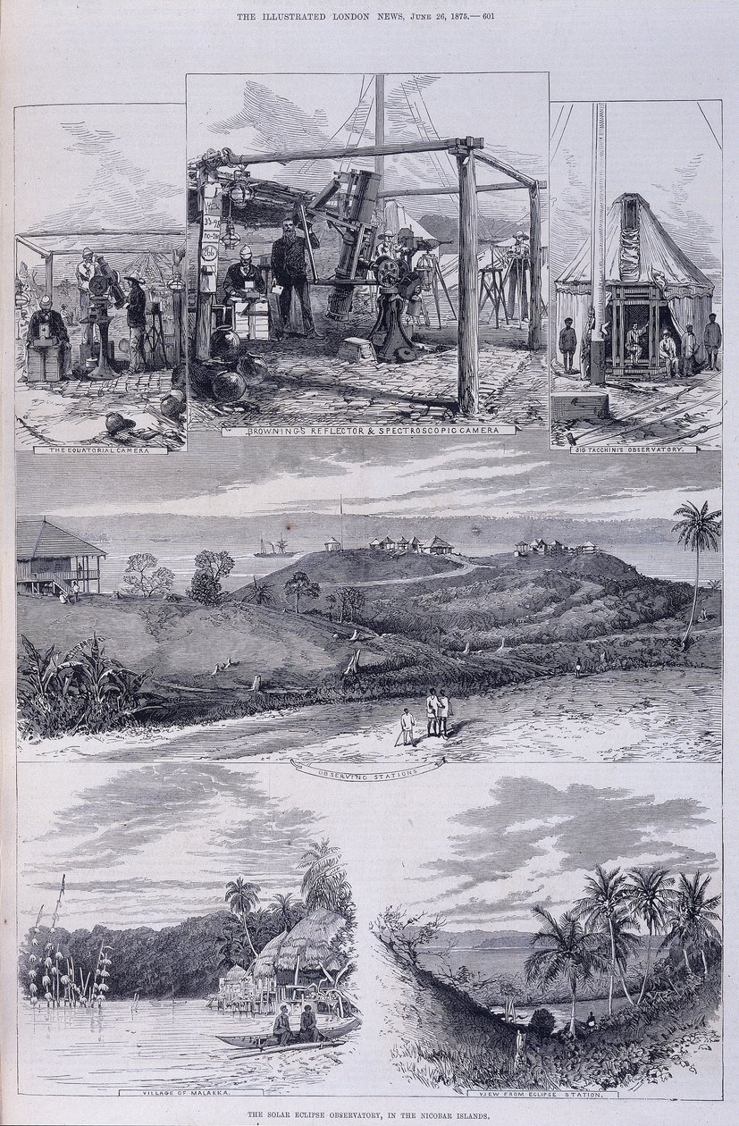 Güneş Tutulması Gözlemevi, Nikobar Adaları, c1875 by Unbekannt
