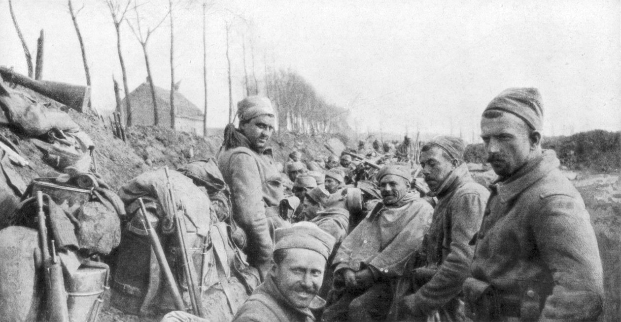 Lizarne ve Boesinghe arasında bir Fransız Zouave alayının askerleri, Belçika, 24 Nisan 1915 by Unbekannt