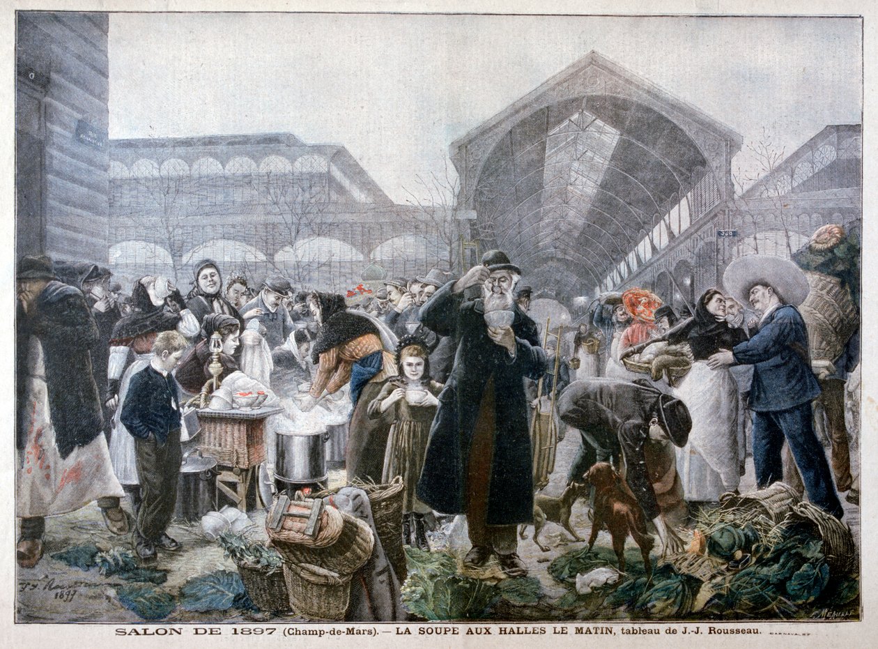 Sabahları Les Halles Pazarı'nda Çorba Tezgahı, 1897 by Unbekannt