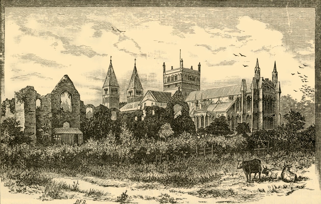 Southwell Minster ve Saray Harabeleri, 1898. by Unbekannt