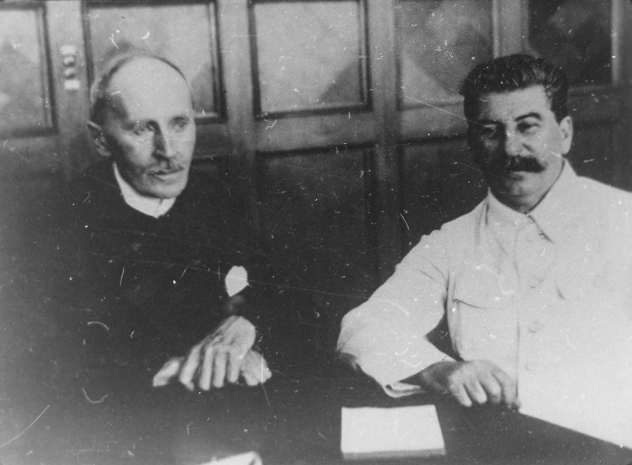 Sovyet lideri Josef Stalin, Fransız yazar Romain Rolland ile birlikte, Moskova, SSCB, 28 Haziran 1935 by Unbekannt