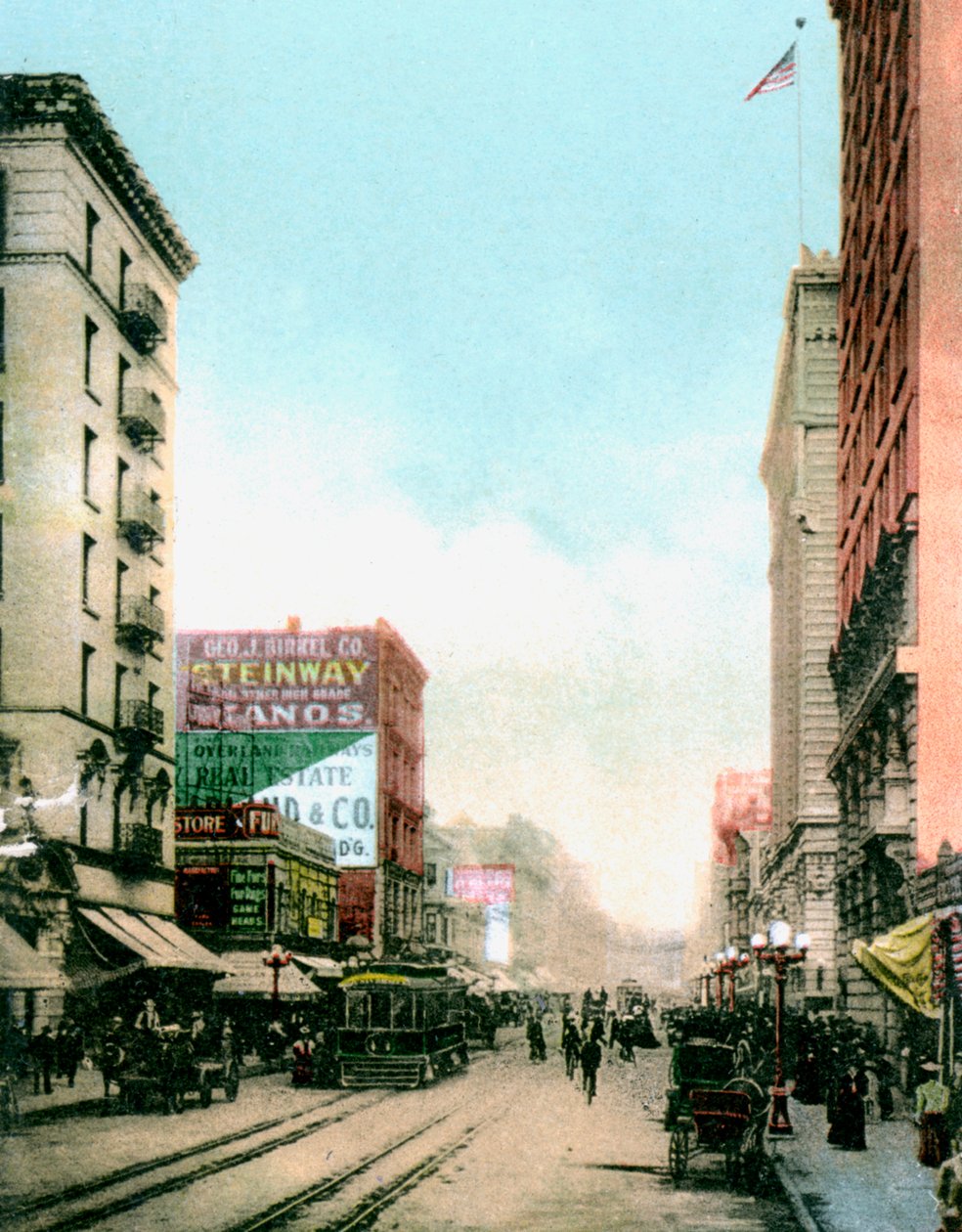 Spring Street, Los Angeles, Kaliforniya, ABD, c1900s by Unbekannt