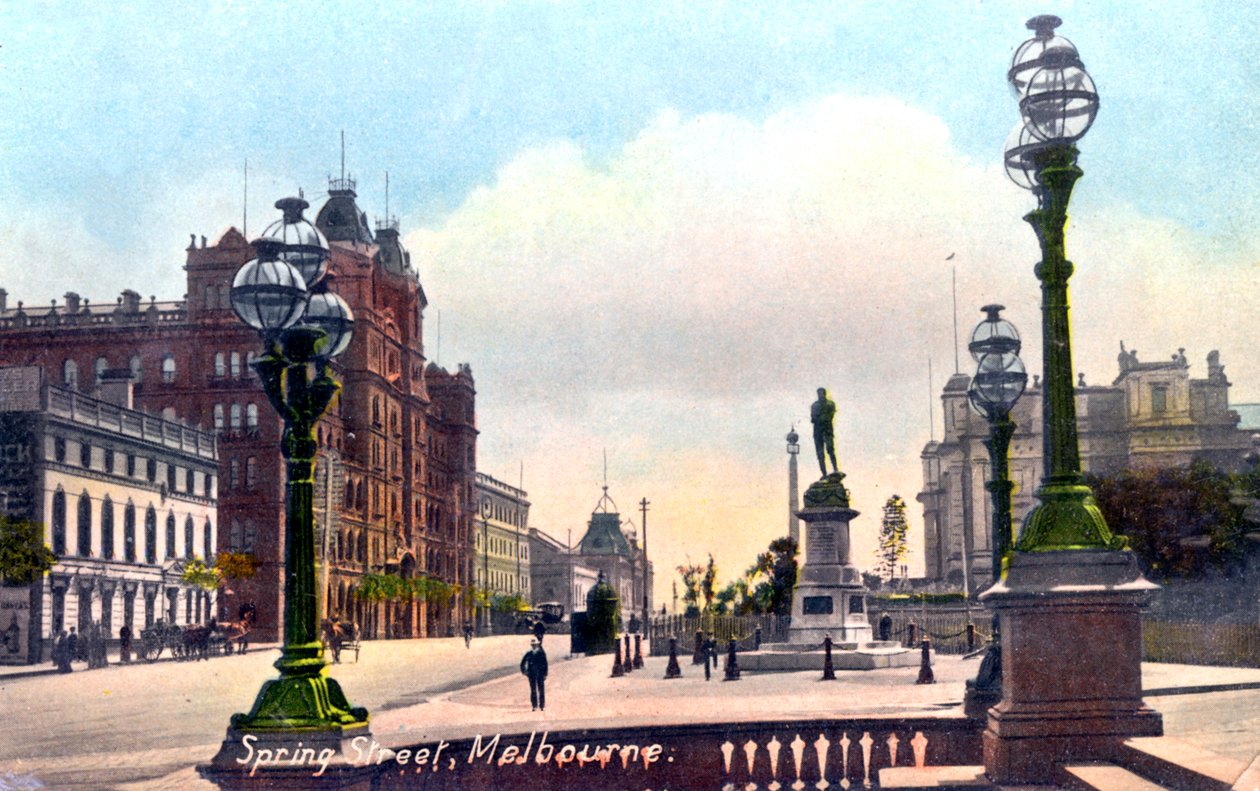 Spring Street, Melbourne, Avustralya, 1912 by Unbekannt