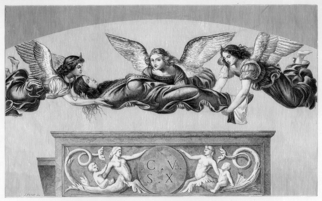Aziz Catherine Melekler Tarafından Mezarına Taşındı, 1520-1523 1870 by Unbekannt