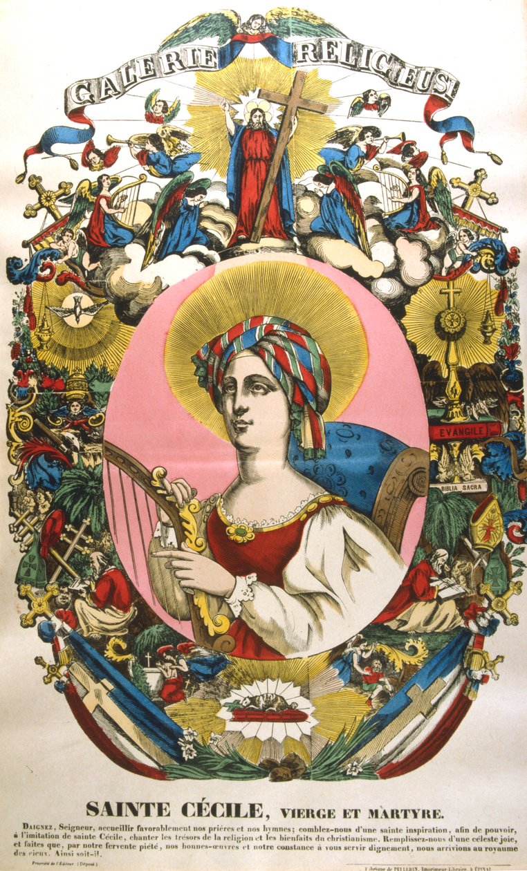 Aziz Cecilia veya Cecile, efsanevi Roma şehidi, 19. yüzyıl by Unbekannt
