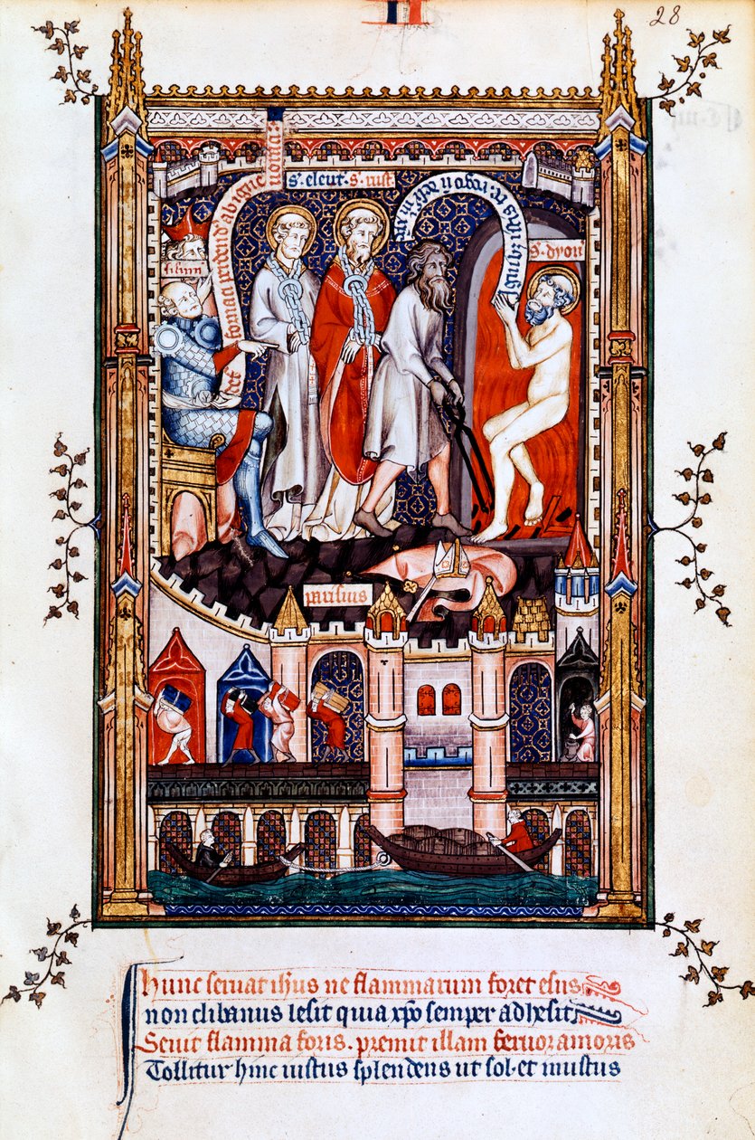 St Denis fırına atılır, 1317 by Unbekannt