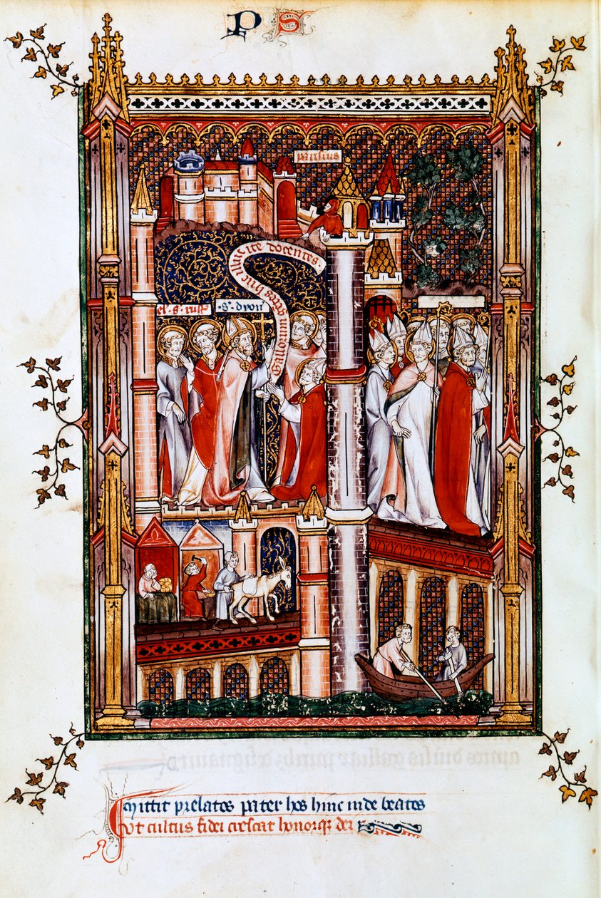 St Denis misyonerler gönderir, 1317 by Unbekannt