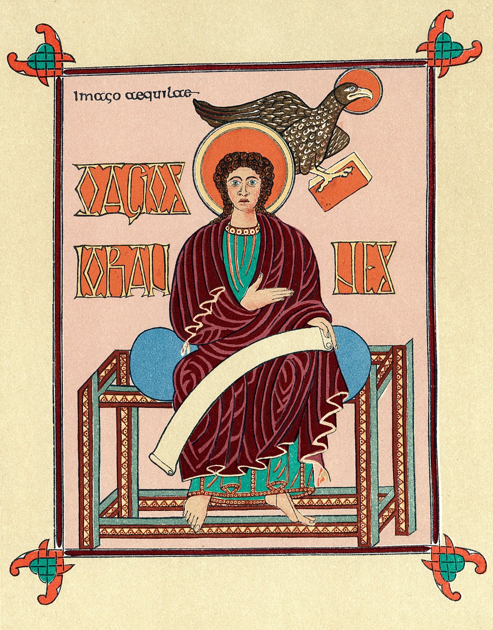 Lindisfarne Durham İncil Kitabından Aziz John Evangelist, c720 by Unbekannt