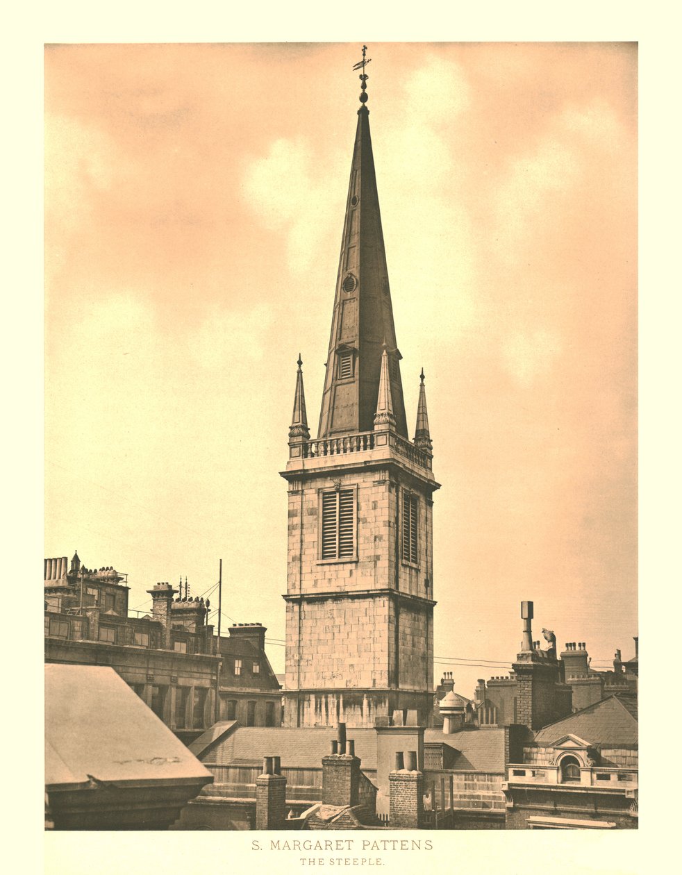St Margaret Pattens, The Steeple, 19. yüzyılın ortaları. by Unbekannt