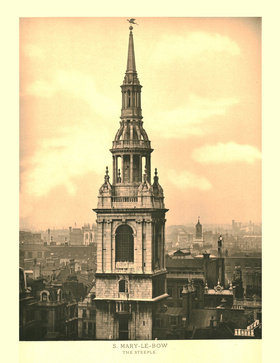 St Mary-Le-Bow, The Steeple, 19. yüzyılın ortaları. by Unbekannt