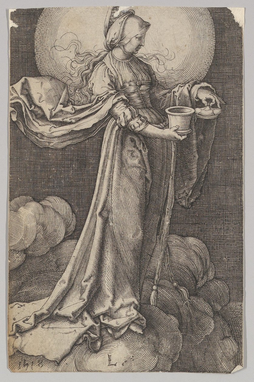 Bulutların üzerindeki St. Mary Magdalene ters copy.n.d. by Unbekannt