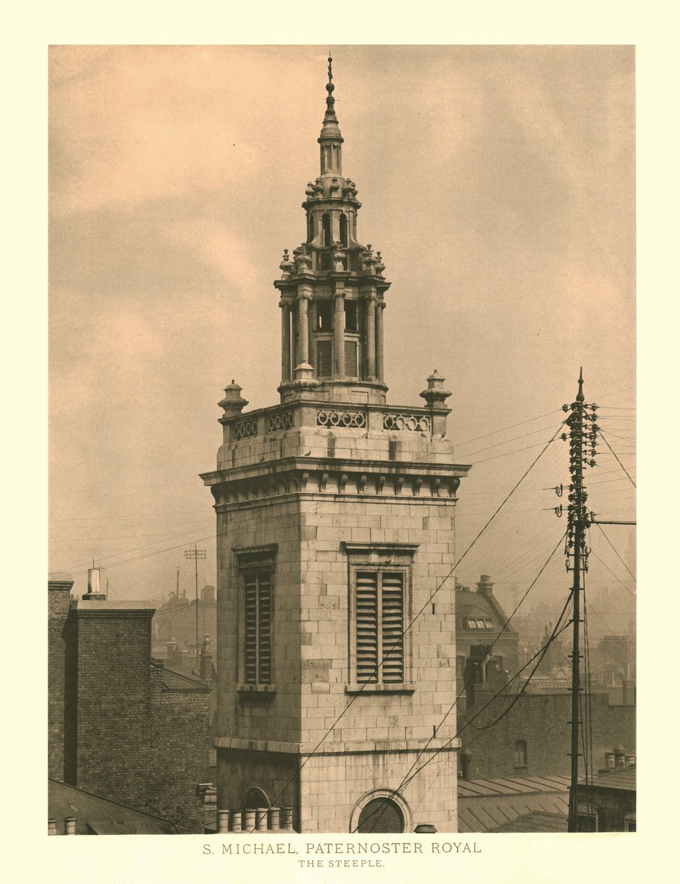 St Michael, Paternoster Royal, The Steeple, 19. yüzyılın ortaları. by Unbekannt