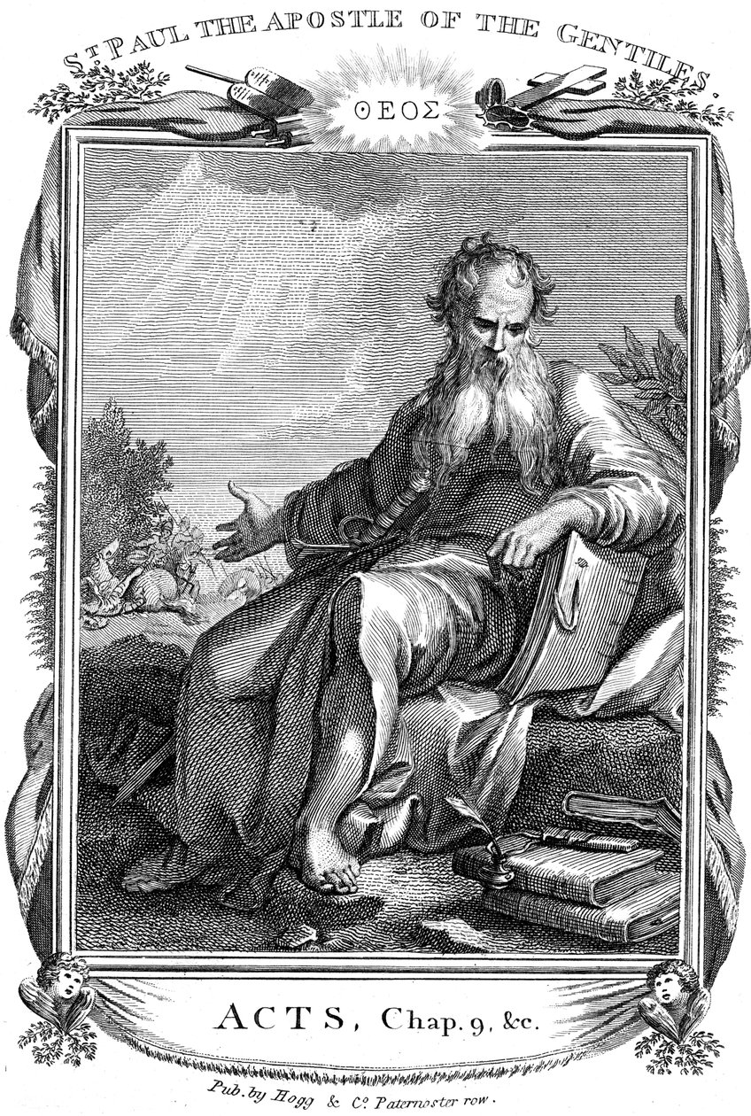 Hristiyan mesajını Yahudi olmayanlara götüren Havari Aziz Paul, 19. yüzyıl by Unbekannt