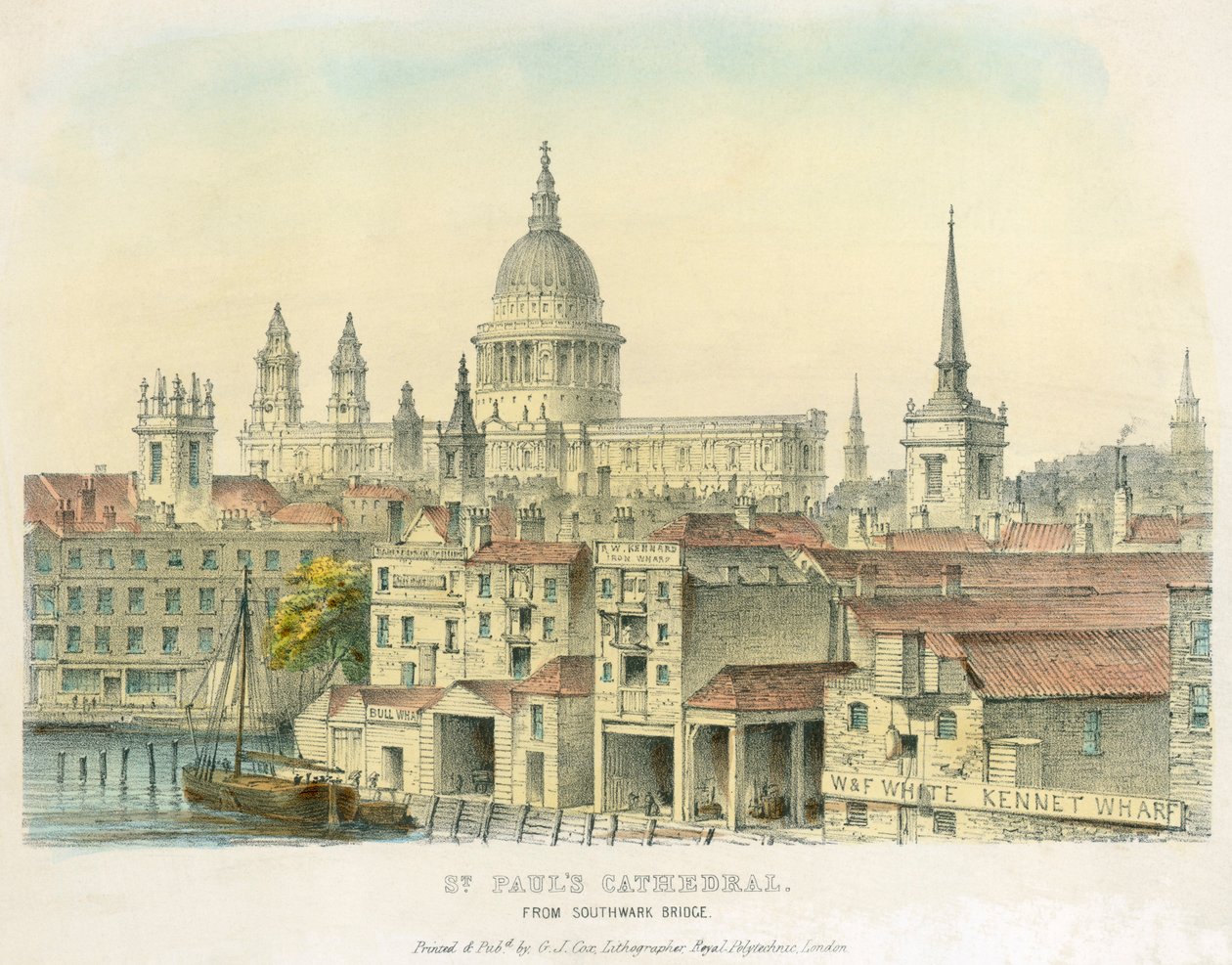 St Paul Katedrali, Londra Şehri, 1825 by Unbekannt