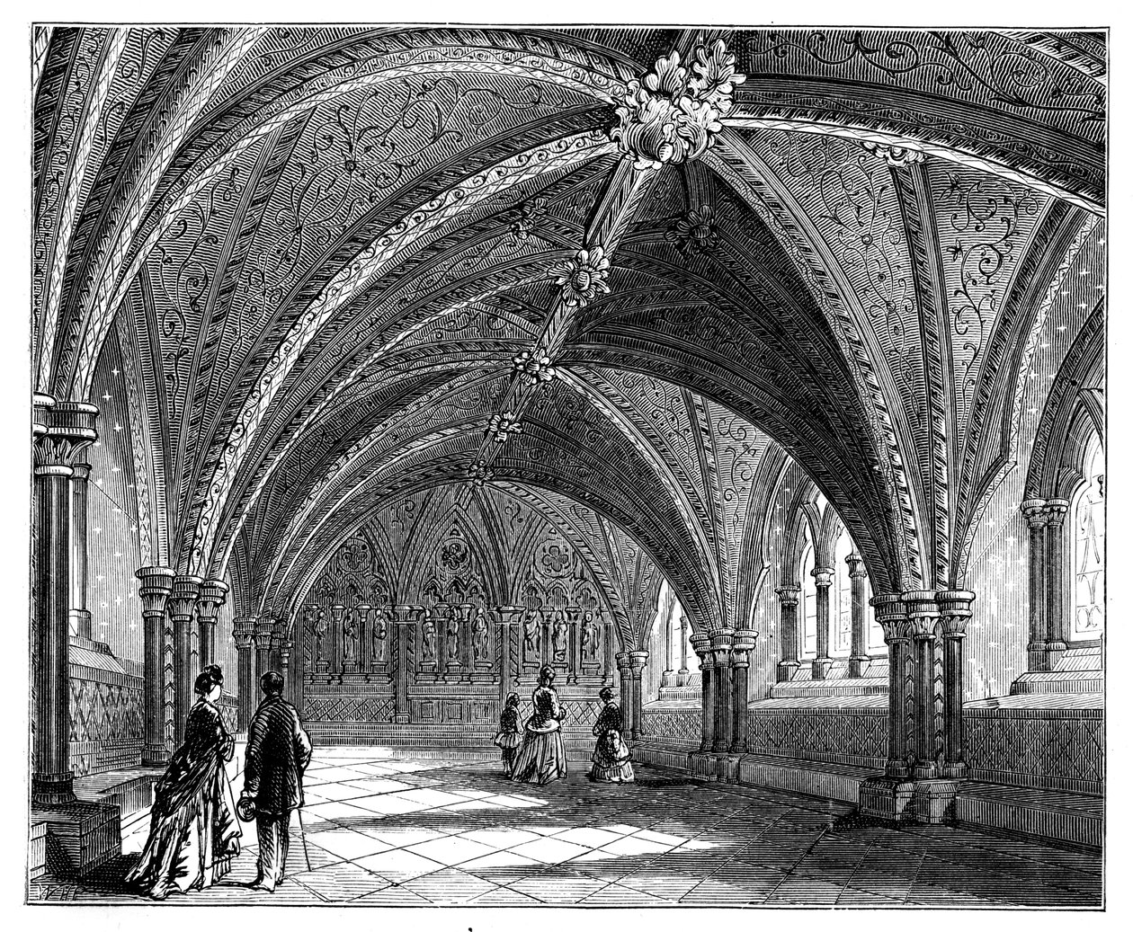 St Stephens Crypt, Westminster Sarayı, Londra, c1888 by Unbekannt