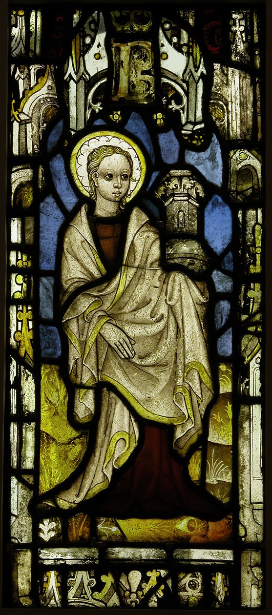 St. Barbara ile Vitray Panel, İngiliz, ca. 1450. by Unbekannt