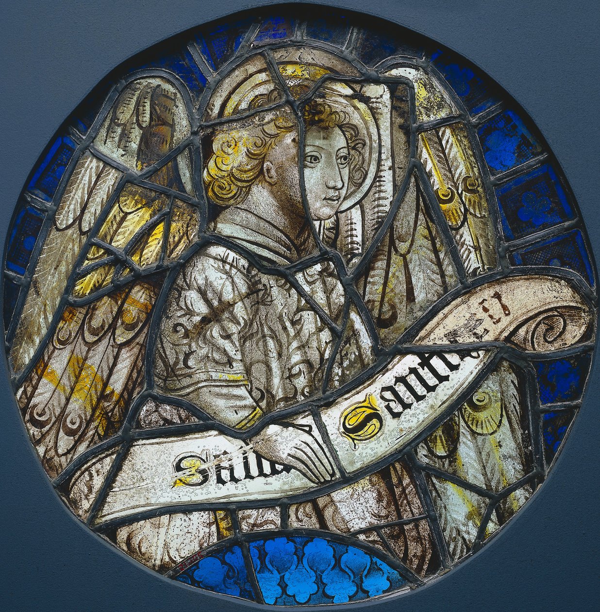Bir Parşömen Tutan Bir Melek ile Vitray Yuvarlak, c. 1425-1450. by Unbekannt